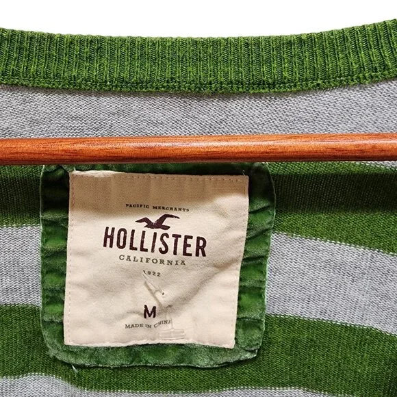 Hollister  Women Cardigan Size Medium90s Style Green Grey Casual Long Sleeve - Picture 2 of 10